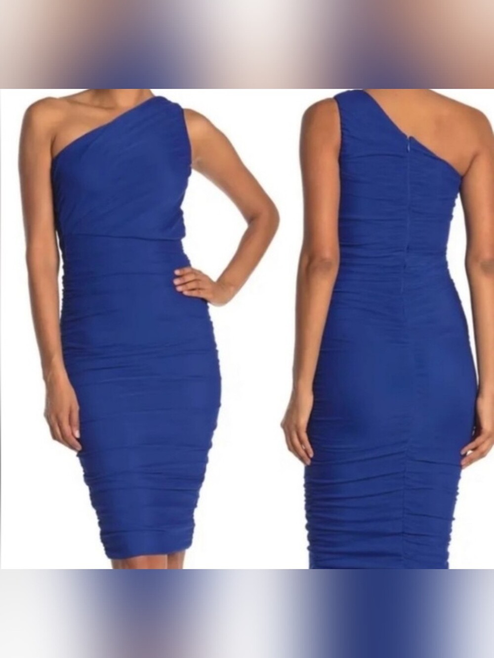 LOVE X DESIGN One-Shoulder Royal Blue Bodycon Dress
